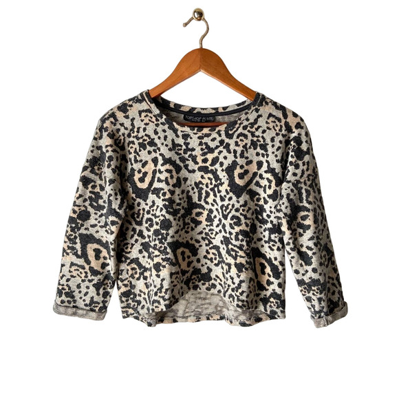 Topshop Sweaters - Topshop Leopard Print Sweater Size 2